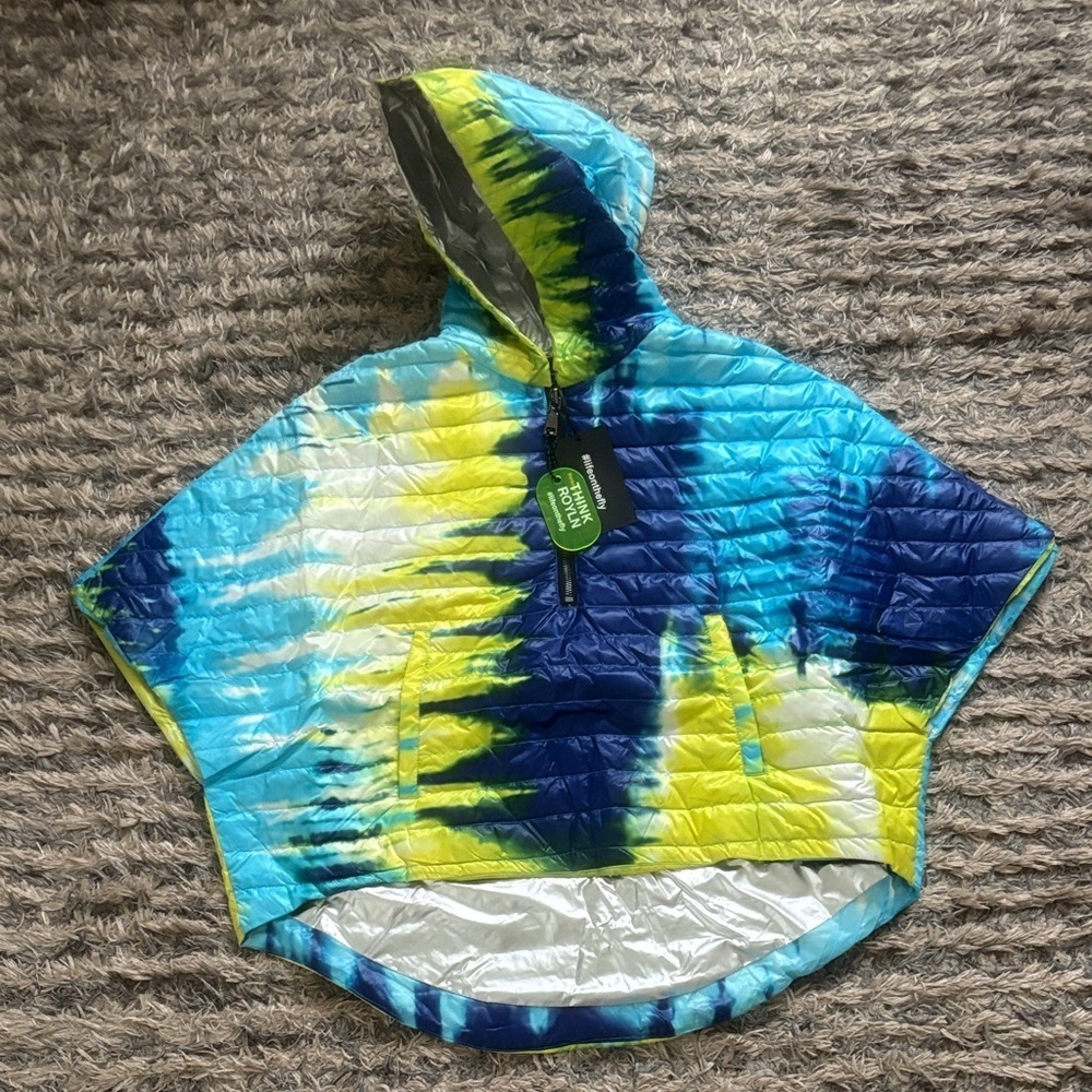 New ! THINK ROYLN Cropped Hi-Lo Poncho, Size M/L